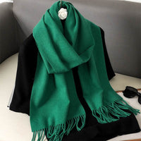 Solid Color Maillard Scarf Cashmere-like Women Warm Shawl