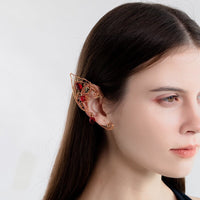 New Retro Original Red Beads European And American Non-piercing Earrings