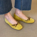 French Style Bow Mary Jane Shoes For Women, Hidden Wedge Heel, Gentle Style Loafers, Square Round Toe, Low-Cut Flats