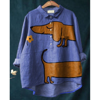 Women's 3D-patterned Long-sleeve Button-up Top