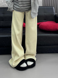 Comfortable Fleece-Lined Striped Jogger Pants