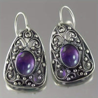 Retro Geometric Round Zircon Trendy Jewelry Earrings For Women