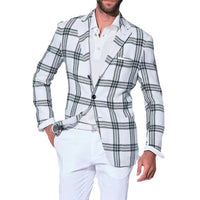 Business-Casual Printed Blazer With Double Buttons