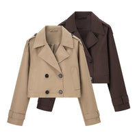 Sleek Slim Fit Short Trench Coat Jacket