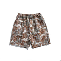 Loose American Retro Floral Shorts Men