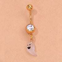 Heart-shaped Zircon Butterfly Navel Stud
