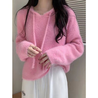 Hooded Fashion Short Hooded Knitted Sweater