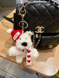 Cute West Highland Plush Pendant Cartoon Puppy Fur Doll Keychain