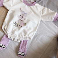 Children's Simple Cute Rabbit Romper Leggings