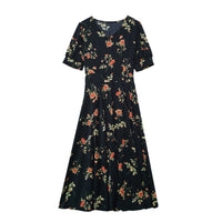 Fashionable Silk Dress Women's Summer Long Style