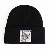 Winter Animal Embroidered Knitted Wool Hat