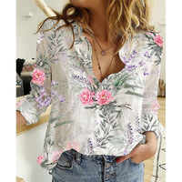 Linen Cotton Washed Single-breasted Long Sleeve Shirt For Women