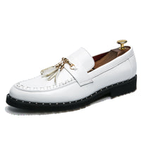 Men's Casual Pointed Creative Solid Color Leather Shoes