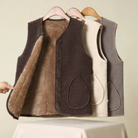 Sleeveless Waistcoat Velvet Thermal Vest Coat