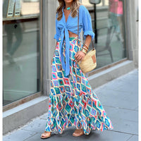 Resort-style Printed Maxi Skirt For Women
