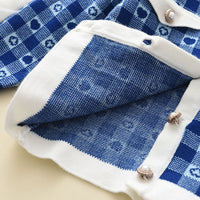 Classic Style Plaid Knitted Cardigan Bow Hip Skirt Two-piece Suit Girl Sweater