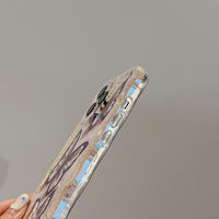 Wave Pattern Blue Light Butterfly Pattern Phone Case