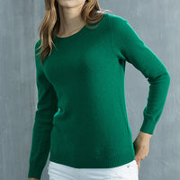 Round Neck Pure Wool Women's Long Sleeve Pullover Loose Sweater