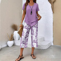 Elegant High-waisted Wide-leg Pants Two-piece Set