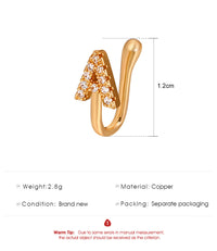 Copper Inlaid Zircon Letter U-shaped Nose Clip Ring Piercing Jewelry