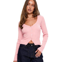 Women's European And American-style Long-sleeved Slim-fit Cropped Knit Top