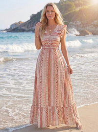 Women's Printed Dress Seaside Vacation Retro Style