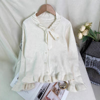 Women's Knit Cardigan Bow Tie Sweater
