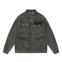 Punk High Street Design Sense Niche Tooling Denim Jacket Autumn
