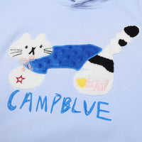 American High Street Flocking Embroidered Kitten Loose Hooded Sweater Men