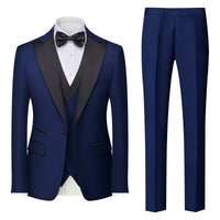 Korean-style Slim-fit Three-piece Suit Set