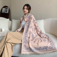 All-matching Thickened Double-sided Student Scarf Dual-purpose Tassel Shawl