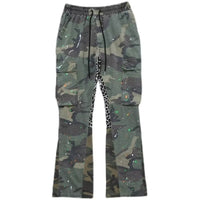 Jeans Men's Stitching Multi-pocket Straight-leg Trousers