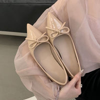 Low-cut Women's Gentle Bow Shoes 2025 New Style, Elegant French Hidden Wedge Flat Shoes, Slip-on Pointed Toe