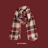 New Year Gift Red Lovers Wild Plaid Warm Wool Scarf