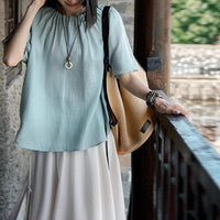 Breathable Linen Shirt Top For Women
