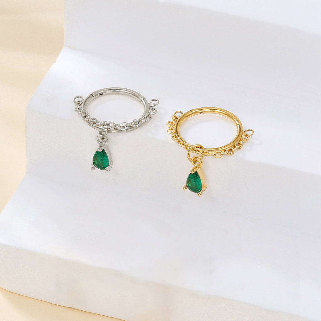 Fashion Green Water Drop Eardrops Earrings