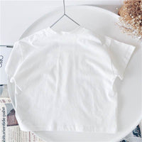 Summer Boys White Short Sleeve T-Shirt Top