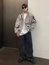 Fashion Personality Contrast Collar Jacket For Men