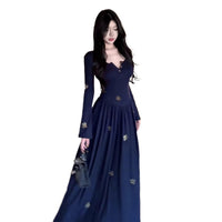 Sexy Pleated Rhinestone Embellished Half Open Neckline Dress For Women