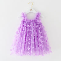 Children's Embroidered Butterfly Strap Skirt