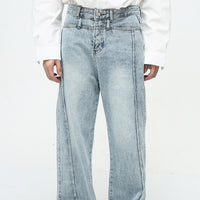 Men's American-style Retro Casual Worn Looking Washed-out Jeans