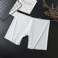 Men's Extended Fat Guy Anti-friction Leg Ice Silk U Convex Low Waist