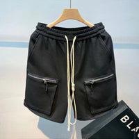 Zipper Workwear With Pocket Shorts Men's American Summer Loose