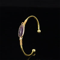 Crystal Stone Moonstone Gold-Edged Bracelet