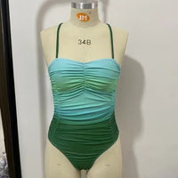 New Womens Tie-dye One-piece Swimsuit