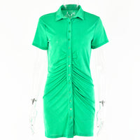 Slim-fit Short-sleeve Cardigan, Single-breasted Mid-length Top