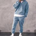 Casual Stand Collar Thick Long-Sleeved T-Shirt Loose Plus Fleece Sweater Men's Suit