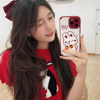 Red Rabbit Embroidered Woolen New Year Mobile Phone Case