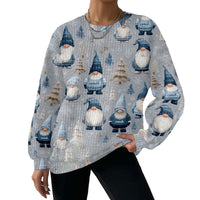 Digital Printing Pattern Shading Fashion Trend Round Neck Long Sleeve Sweater