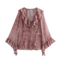 Classic Animal Print Layered Decorated Shirt